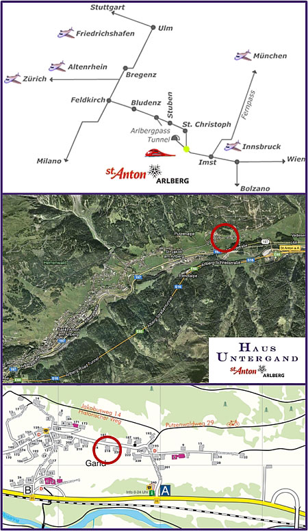 anreise haus untergand st anton ferienwohnungen arlberg